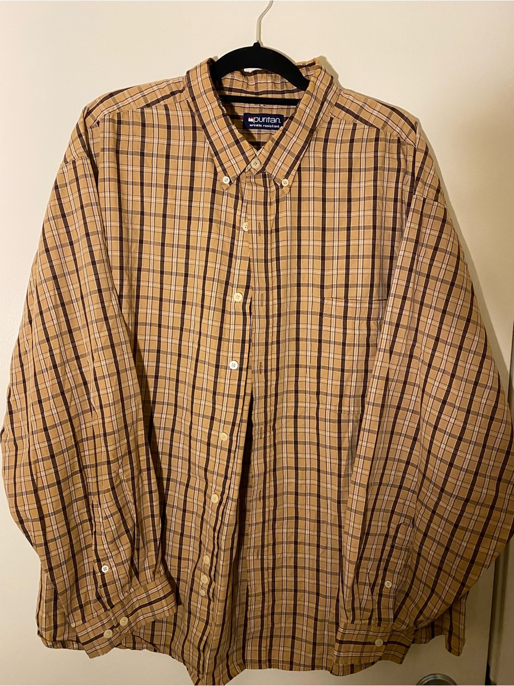 Puritan Tan Plaid Button-Down Shirt